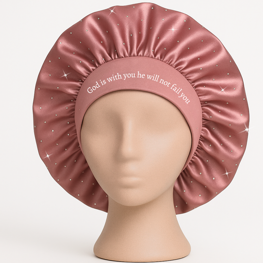 Faith & Elegance Satin Bonnet - Blush Pink