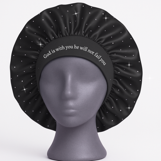 Faith & Elegance Satin Bonnet - Black